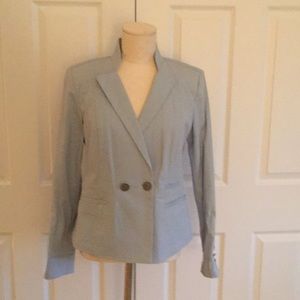 Super cute powder blue double-breasted blazer
